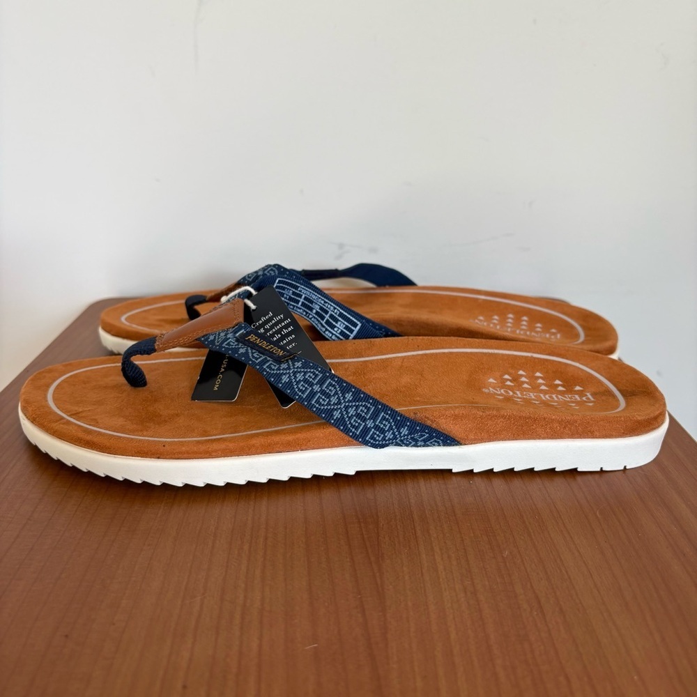 NWT Pendleton Americana Preppy Heritage Women's Sandals Flip Flops Size 11 - Picture 5 of 8